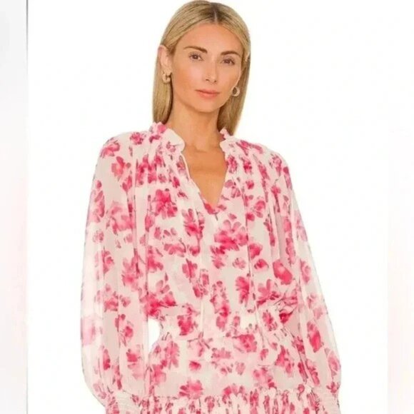 Misa Los Angeles Cilo Watermelon Blouse - Picture 1 of 9